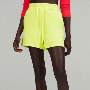 Lululemon Loungeful High-Rise Short 4" Electric Lemon Neon Yellow Size 8